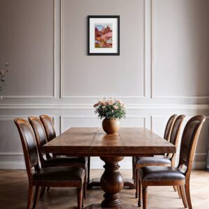 ציור על נייר, ממוסגר מידה: 50/38 ס״מ, כולל המסגרת